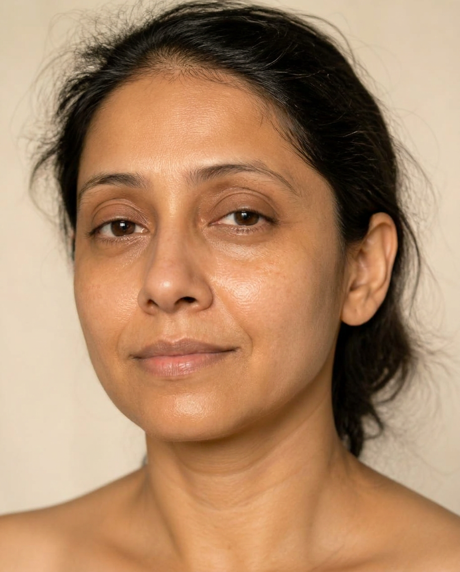 Skin hydration and brightness comparison — after